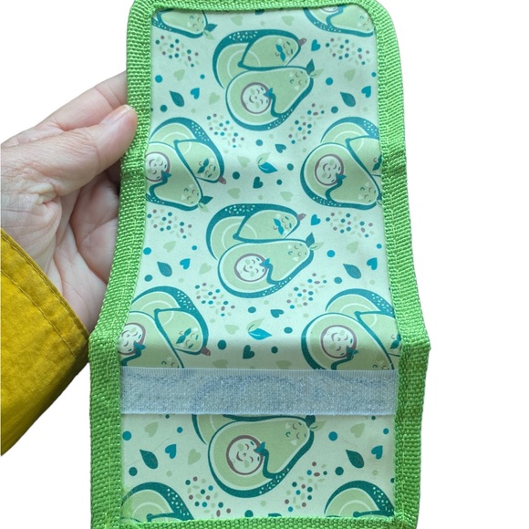 4/$20!!!   Green Avocado Print Velcro Mini Trifold Wallet - Picture 4 of 4